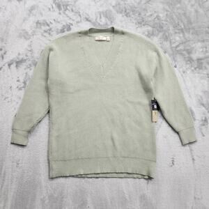 NEW Stitch Fix RD Style Sweater Women 1X Green Boyfriend Pullover Relaxed V-Neck